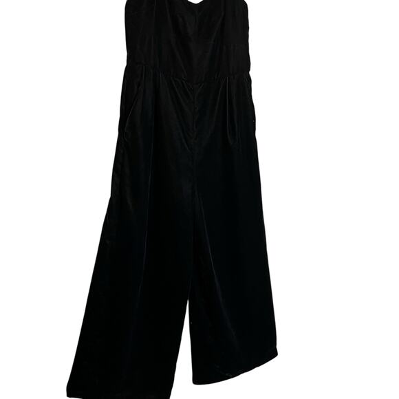 J Crew Cropped Velvet Jumpsuit Pockets Spaghetti Straps Holiday Size 0 (3026) - Picture 8 of 13
